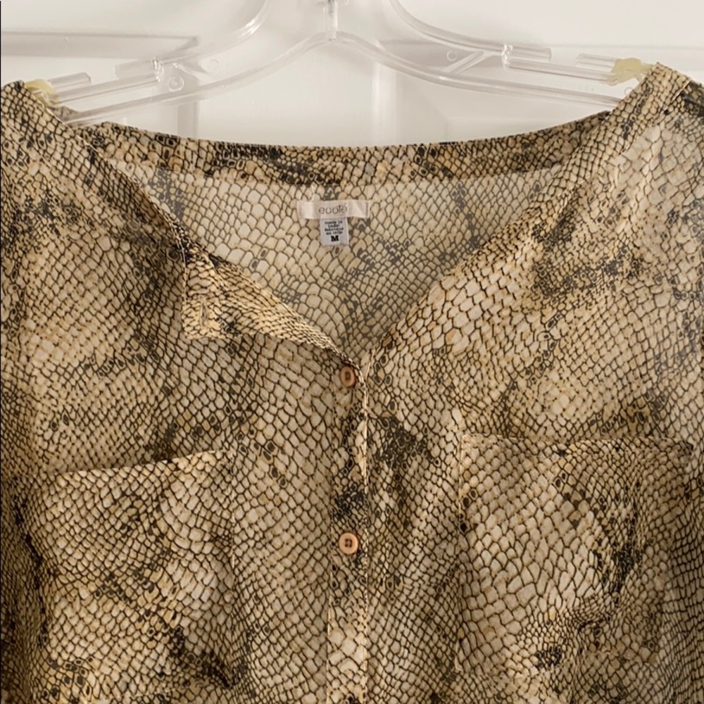 Snakeskin sheer button down - Picture 2 of 2